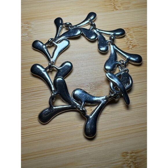 J Jill Heavy Bracelet, Taggle Clasp Signed Toggle Clasp - Picture 1 of 6